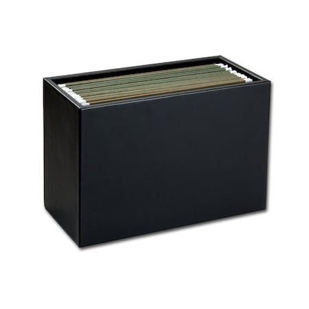 Dacasso Classic Black Leather Hanging File Folder Box AG-1093